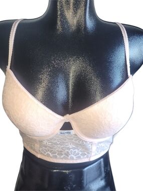kensie Pink Lace Longline Push Up Bralette Size 36D